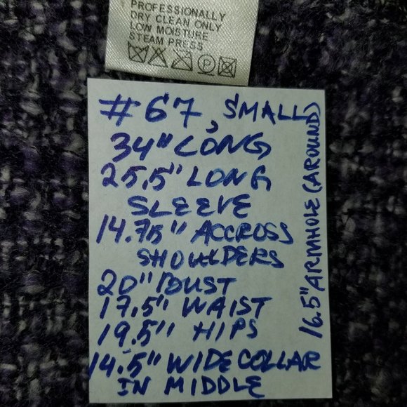 ✅#67 NWOT CALVIN KLEIN PURPLE FRINGE TWEED JACKET - Picture 8 of 9